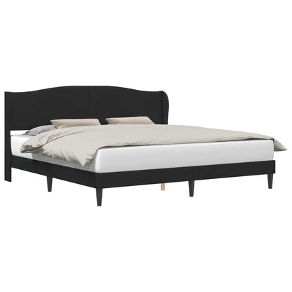 Bed Frame with Headboard Black 180 x 200 cm Velvet