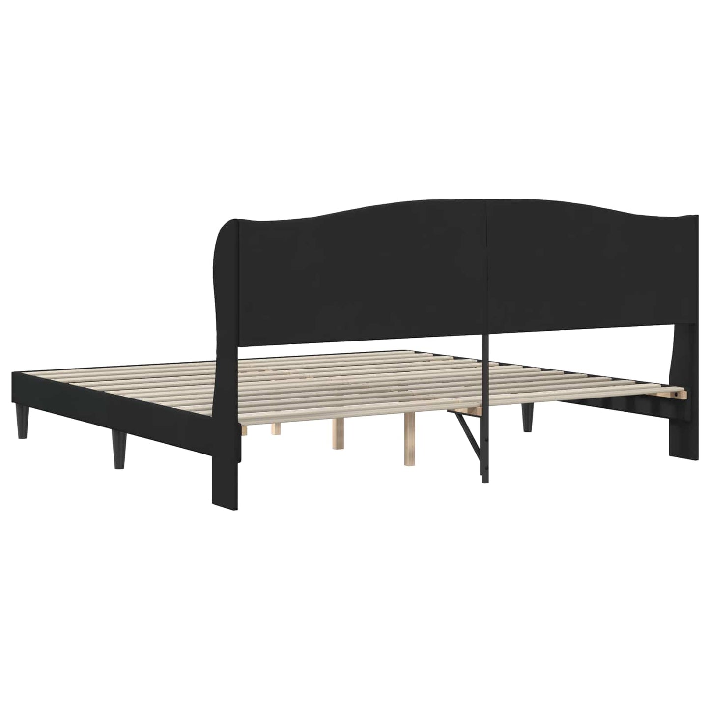 Bed Frame with Headboard Black 180 x 200 cm Velvet