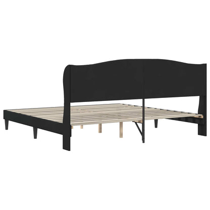Bed Frame with Headboard Black 180 x 200 cm Velvet