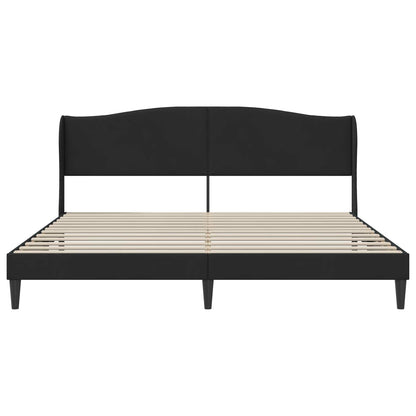 Bed Frame with Headboard Black 180 x 200 cm Velvet