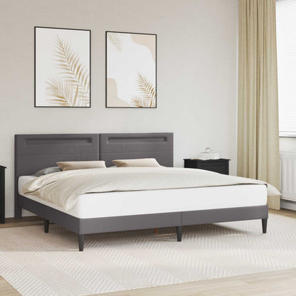 Bed Frame with LED Strip Lights Grey 180 x 200 cm Faux Leather