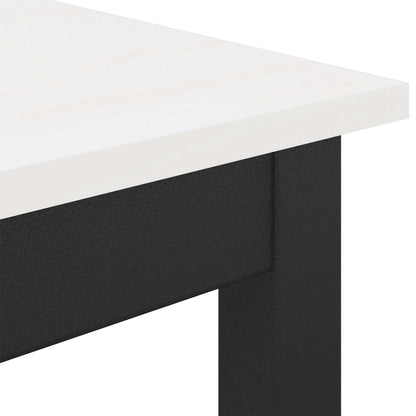 Dining Table White 200 x 100 x 75 cm Solid Pine Wood