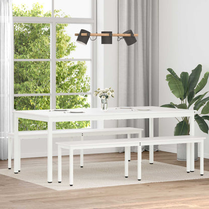 Dining Table White 200 x 100 x 75 cm Solid Pine Wood
