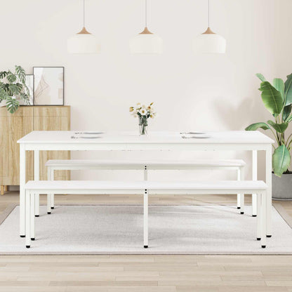Dining Table White 200 x 100 x 75 cm Solid Pine Wood