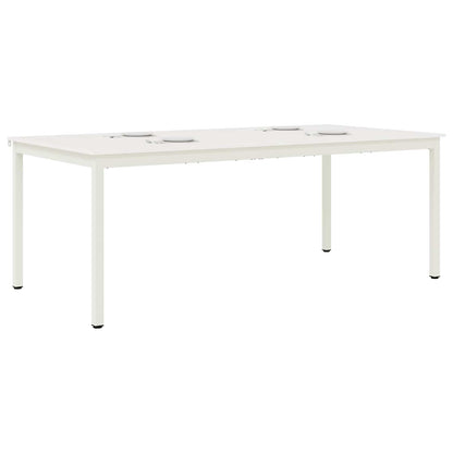 Dining Table White 200 x 100 x 75 cm Solid Pine Wood