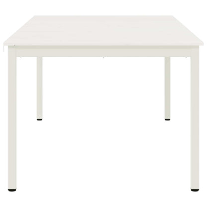 Dining Table White 200 x 100 x 75 cm Solid Pine Wood