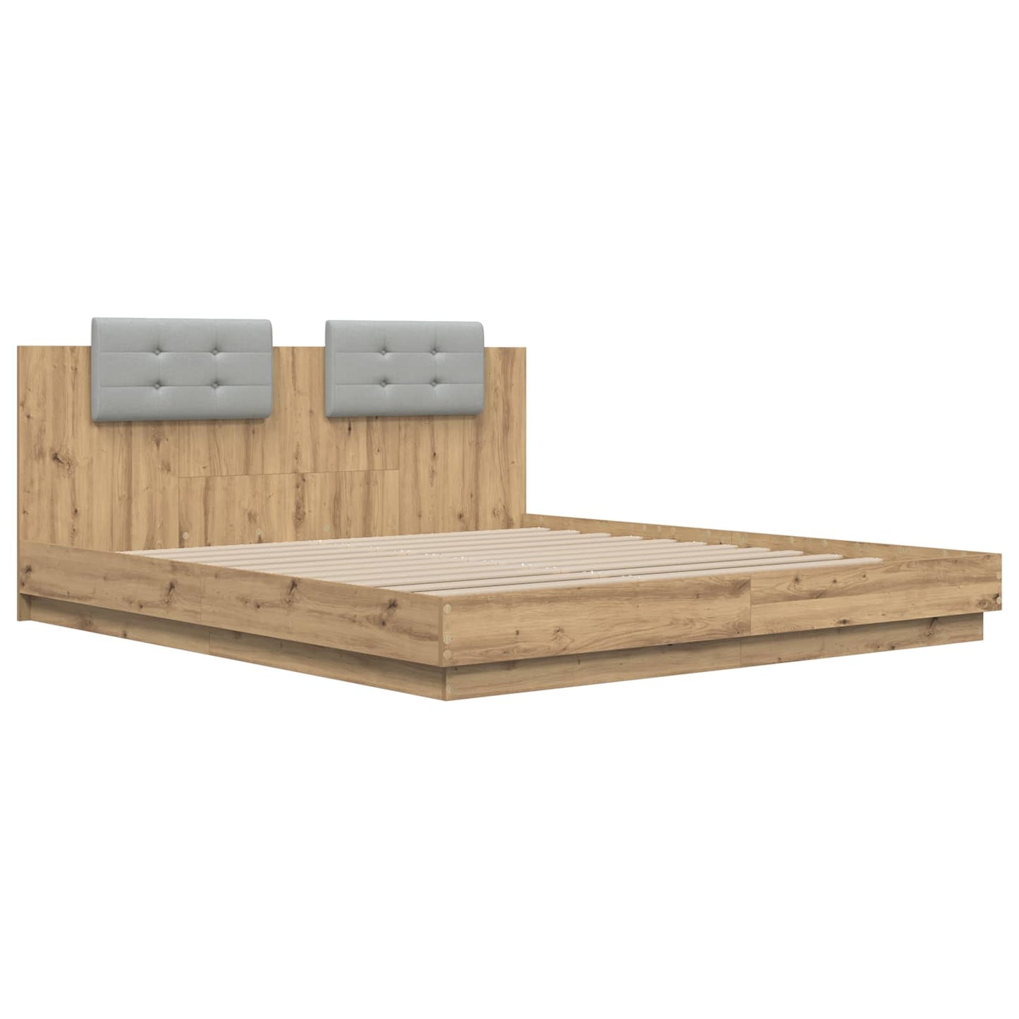 Bed Frame with Headboard with Storage Artisan Oak 200 x 200 cm