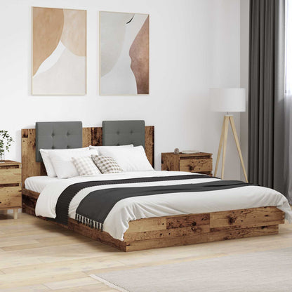 Bed Frame with Headboard Old Wood 160 x 200 cm Engineered Wood