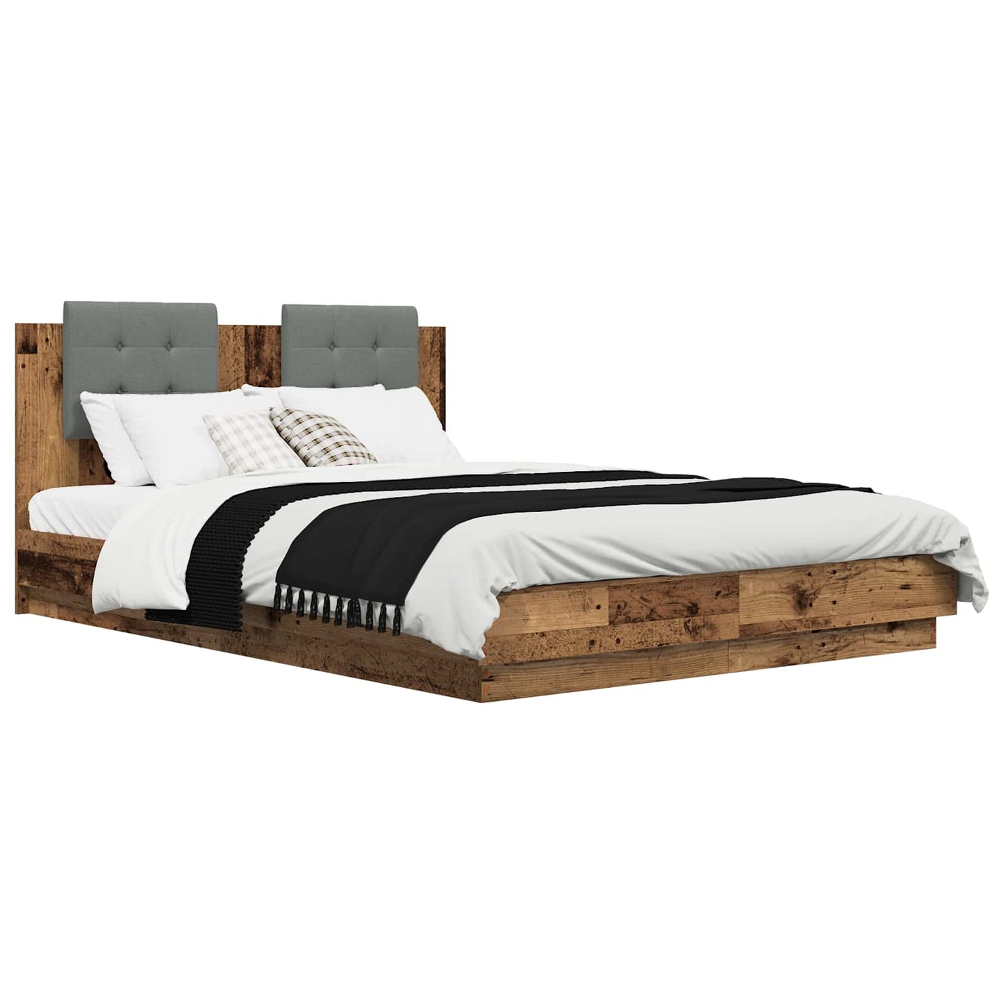 Bed Frame with Headboard Old Wood 140 x 200 cm Engineered Wood