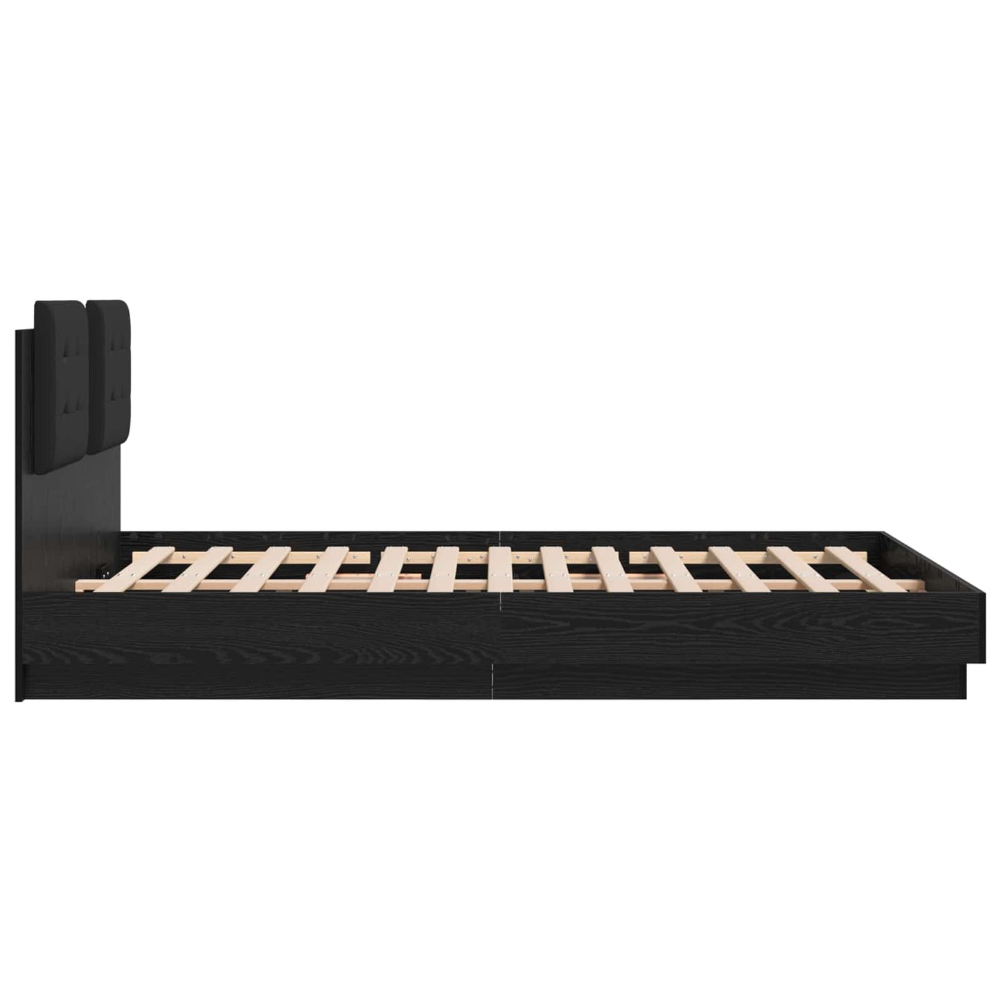 Bed Frame with Headboard Black Oak 140 x 200 cm Engineered Wood
