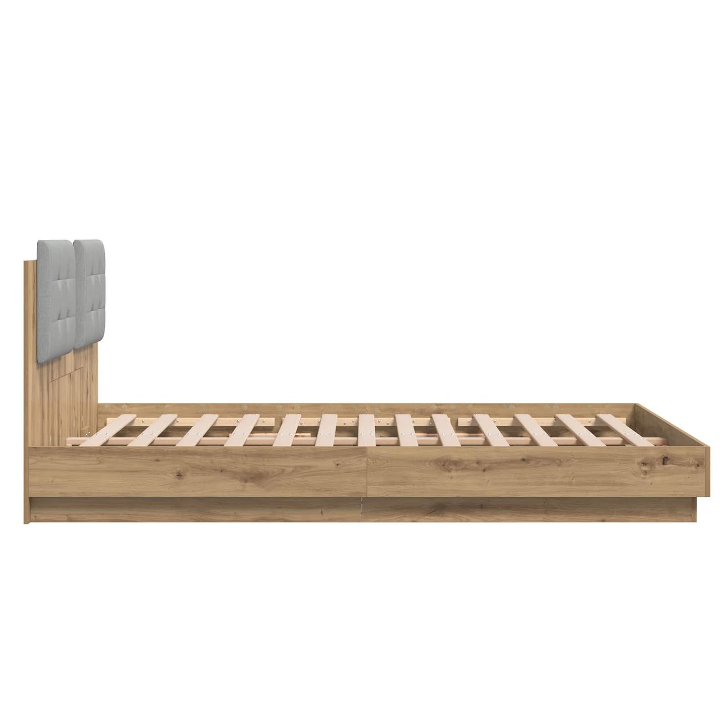 Bed Frame with Headboard with Storage Artisan Oak 120 x 200 cm