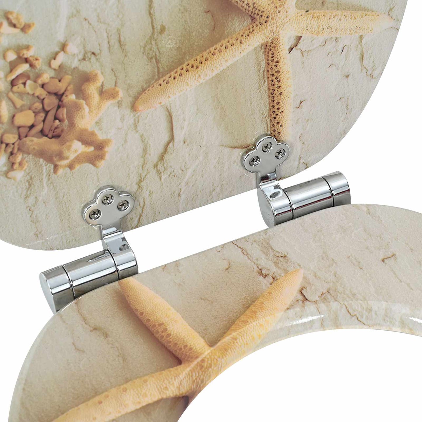 Soft-Close Toilet Seat 2 pcs Yellow and White 44 x 38 cm