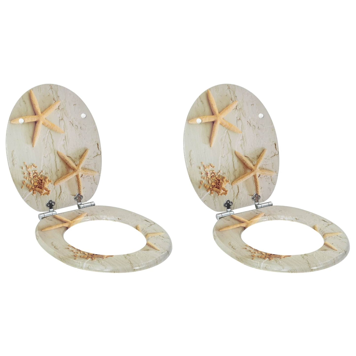 Soft-Close Toilet Seat 2 pcs Yellow and White 44 x 38 cm