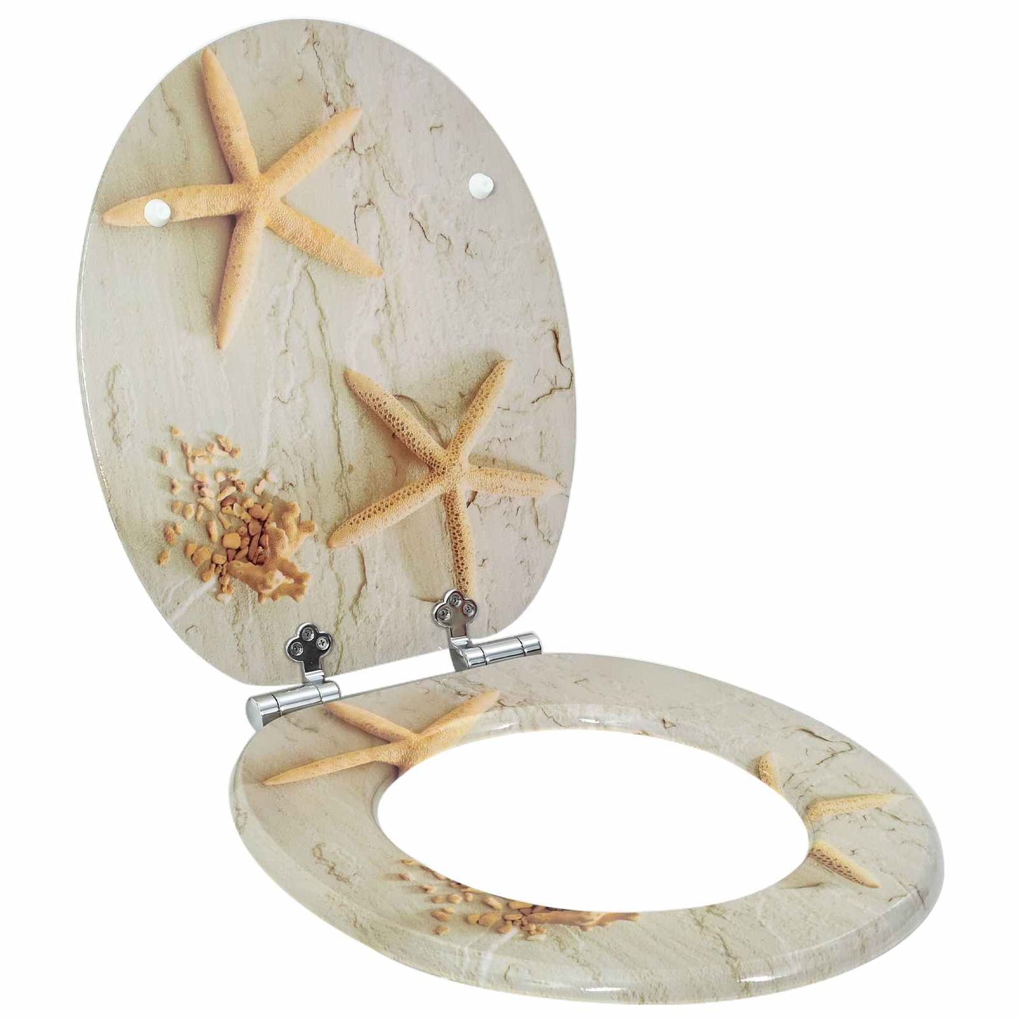 Soft-Close Toilet Seat 2 pcs Yellow and White 44 x 38 cm