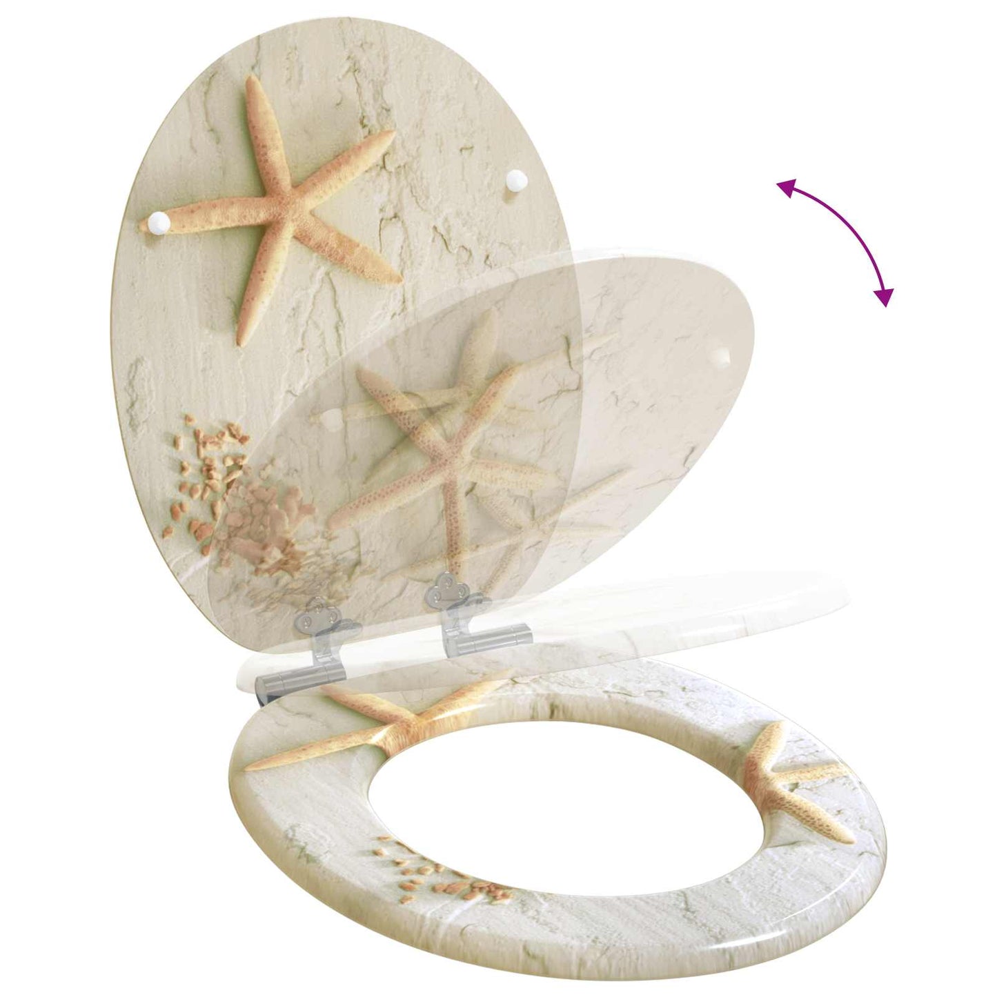 Soft-Close Toilet Seat 2 pcs Yellow and White 44 x 38 cm