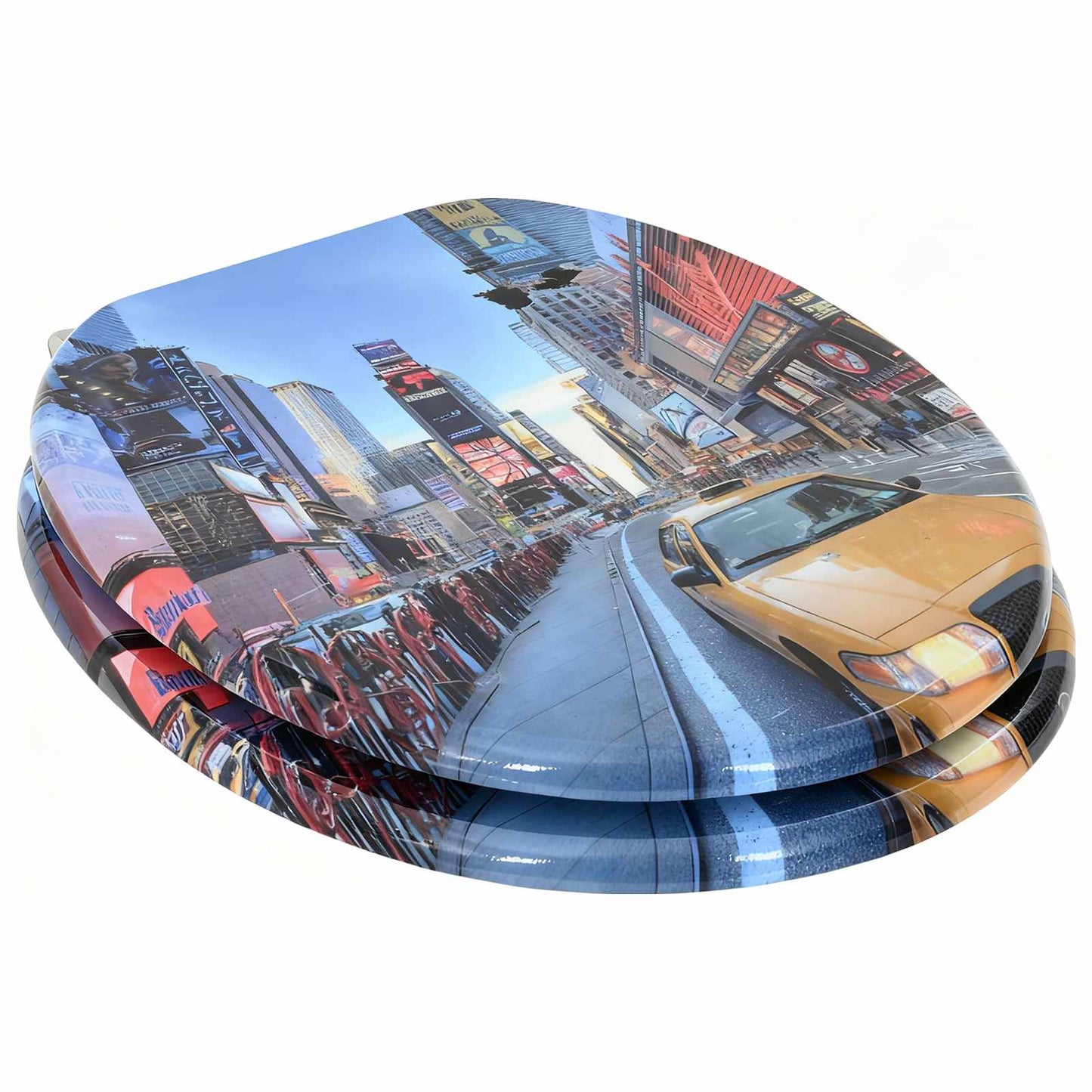 Soft-Close Toilet Seat 2 pcs Multicolour 44 x 38 cm MDF board