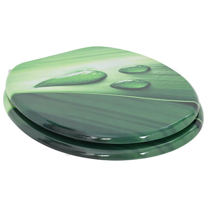 Soft-Close Toilet Seat 2 pcs Green Drop 44 x 38 cm MDF board