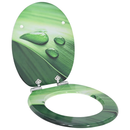 Soft-Close Toilet Seat 2 pcs Green Drop 44 x 38 cm MDF board