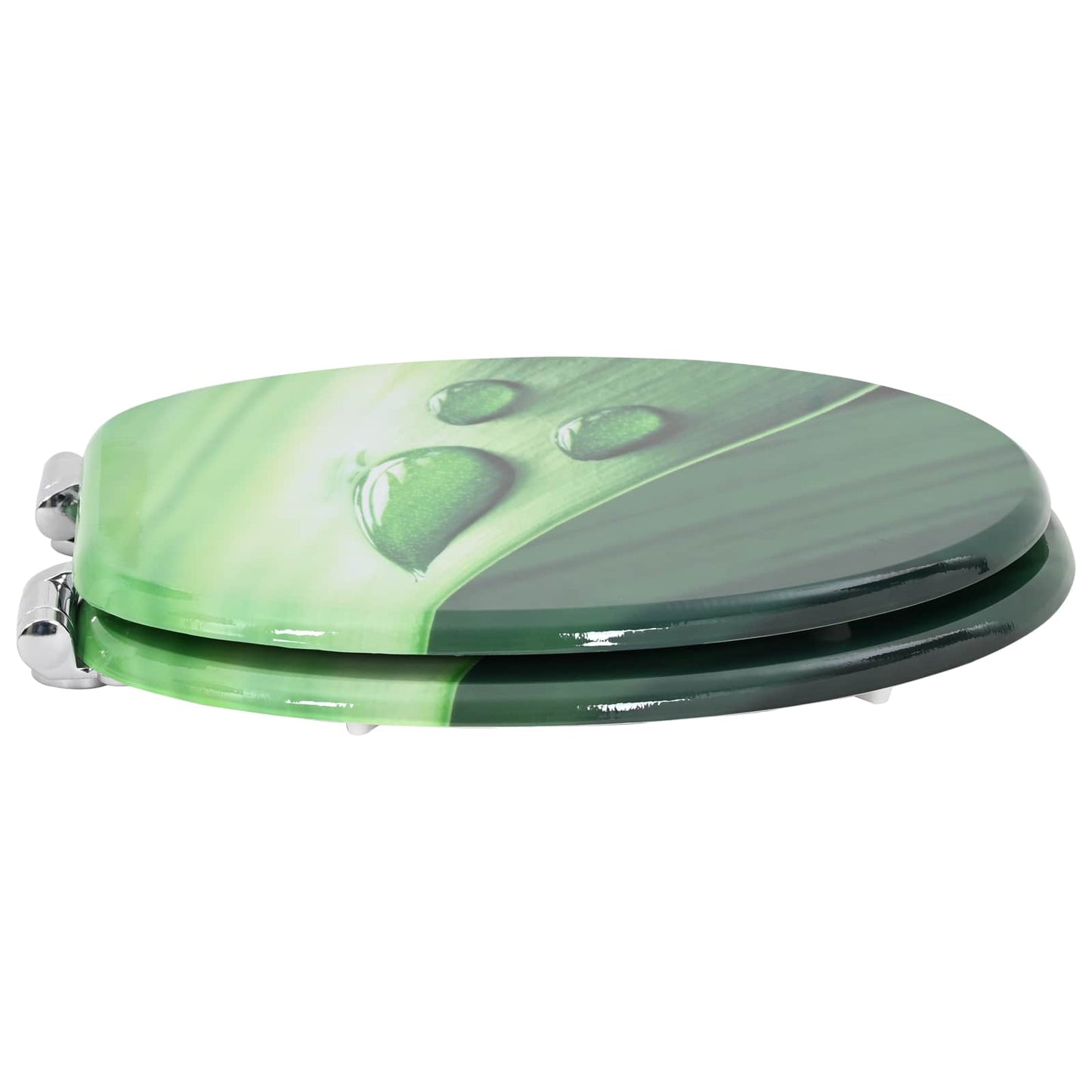Soft-Close Toilet Seat 2 pcs Green Drop 44 x 38 cm MDF board