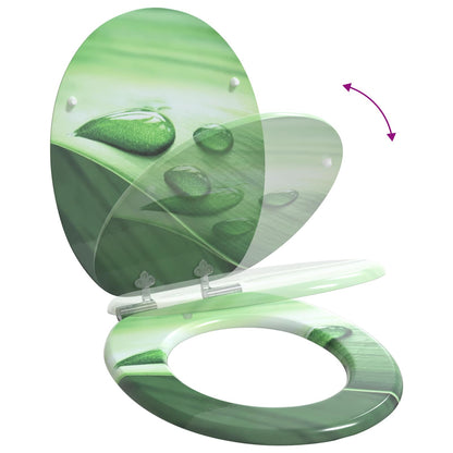Soft-Close Toilet Seat 2 pcs Green Drop 44 x 38 cm MDF board