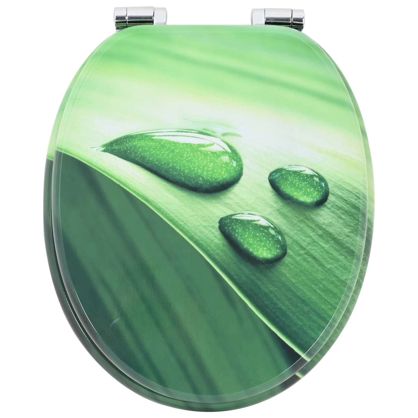 Soft-Close Toilet Seat 2 pcs Green Drop 44 x 38 cm MDF board