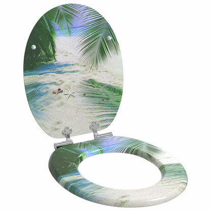 Soft-Close Toilet Seat 2 pcs Green 44 x 38 cm MDF board