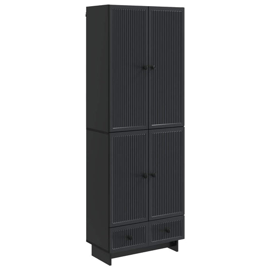 Cabinet Set 2 pcs Black 66 x 34.5 x 95 cm Engineered Wood
