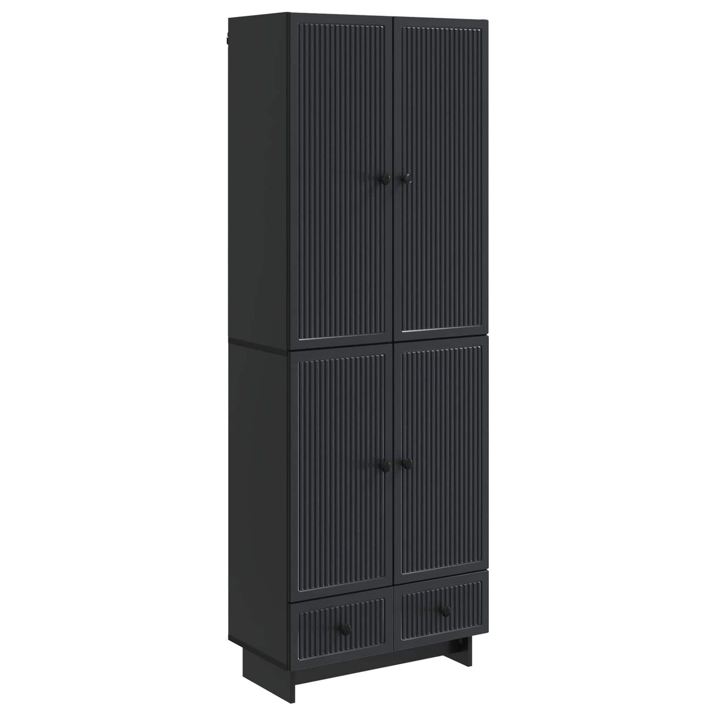 Cabinet Set 2 pcs Black 66 x 34.5 x 95 cm Engineered Wood