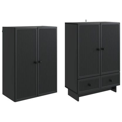 Cabinet Set 2 pcs Black 66 x 34.5 x 95 cm Engineered Wood