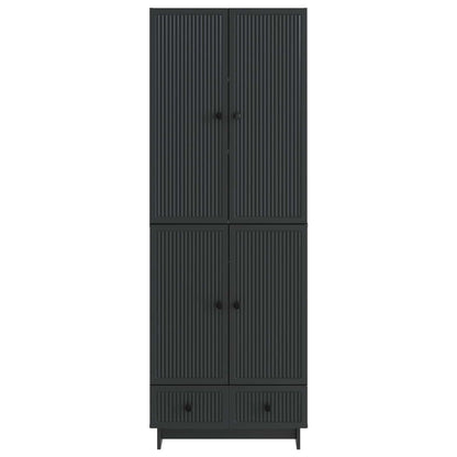 Cabinet Set 2 pcs Black 66 x 34.5 x 95 cm Engineered Wood