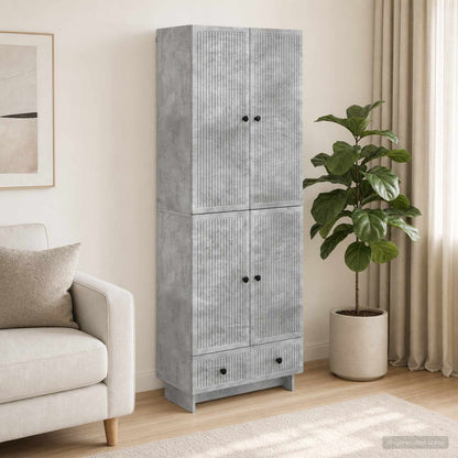 Cabinet Set 2 pcs Concrete Grey 66 x 34.5 x 95 cm