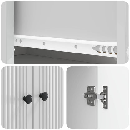 Cabinet Set 2 pcs High Gloss White 66 x 34.5 x 95 cm
