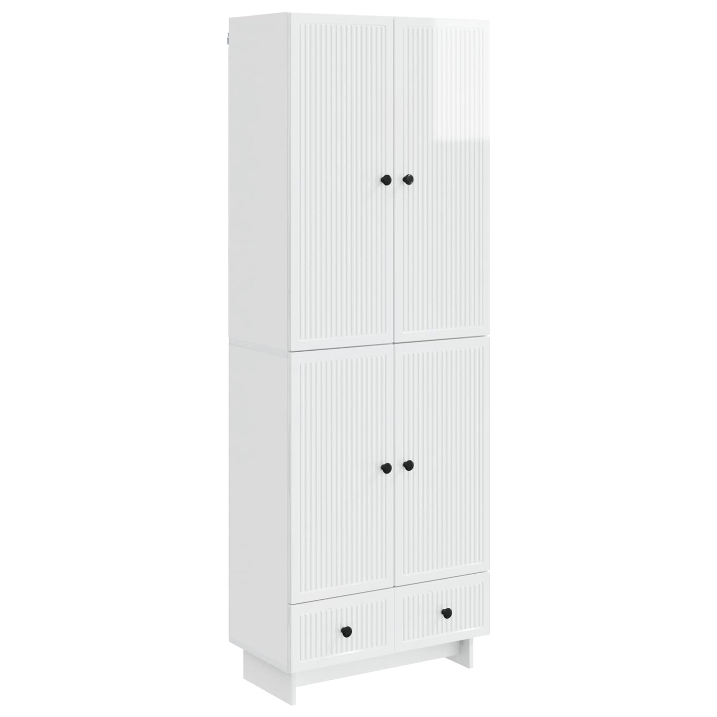 Cabinet Set 2 pcs High Gloss White 66 x 34.5 x 95 cm
