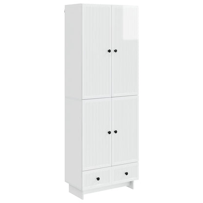 Cabinet Set 2 pcs High Gloss White 66 x 34.5 x 95 cm
