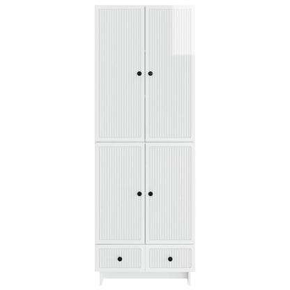Cabinet Set 2 pcs High Gloss White 66 x 34.5 x 95 cm