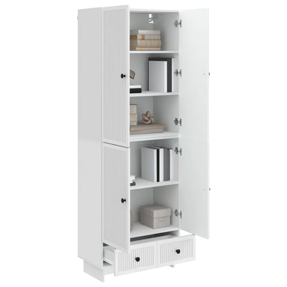 Cabinet Set 2 pcs High Gloss White 66 x 34.5 x 95 cm