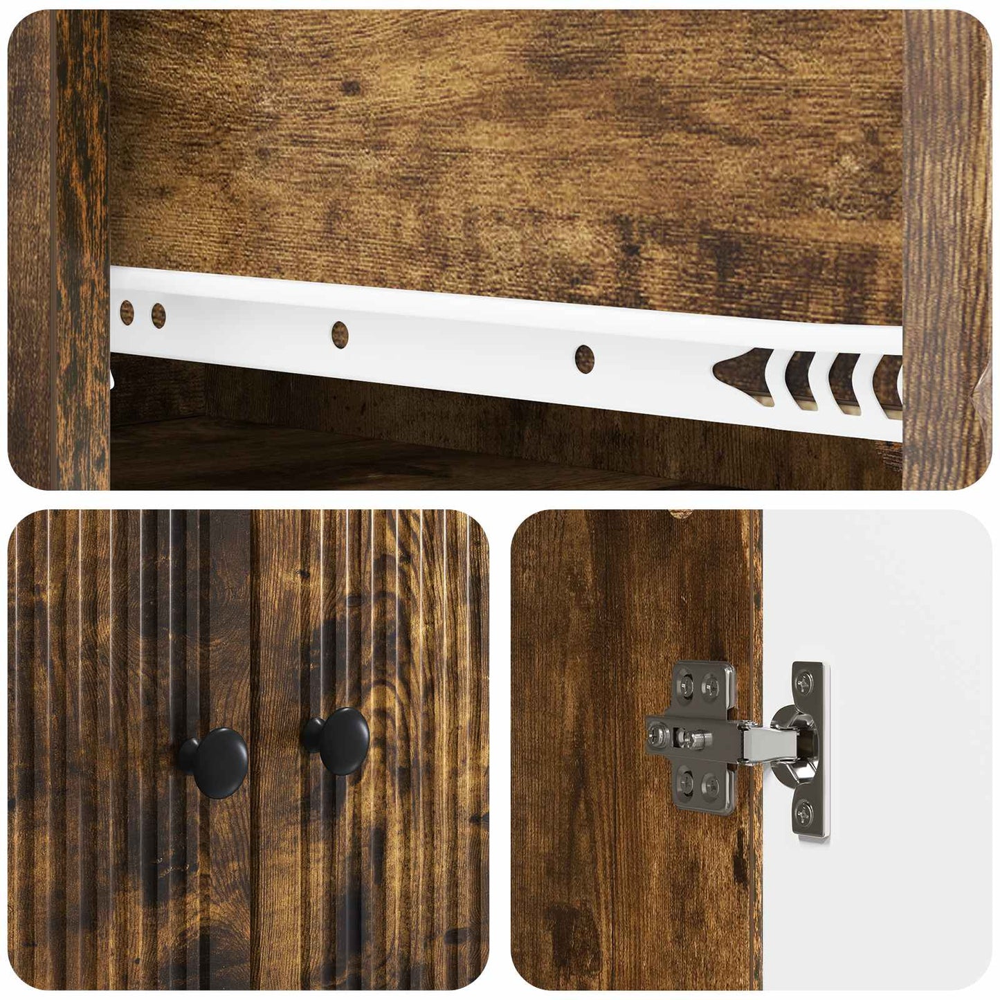 Cabinet Set 2 pcs Smoked Oak 66 x 34.5 x 95 cm Engineered Wood