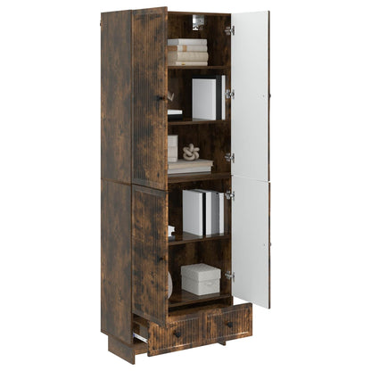 Cabinet Set 2 pcs Smoked Oak 66 x 34.5 x 95 cm Engineered Wood