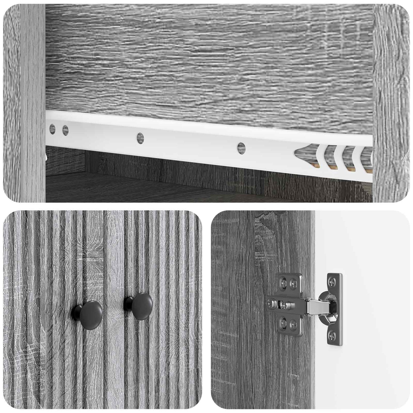 Cabinet Set 2 pcs Grey Sonoma 66 x 34.5 x 95 cm Engineered Wood