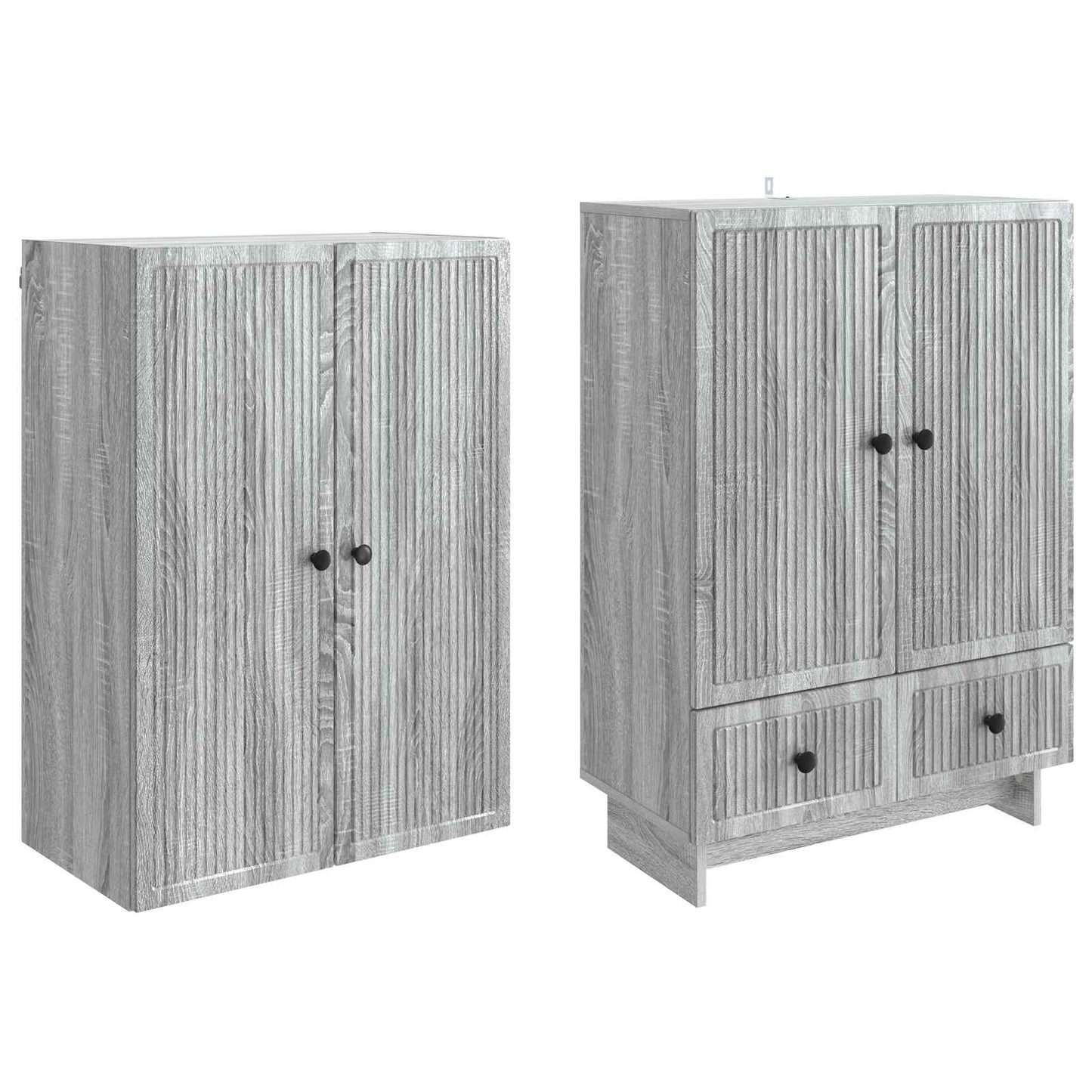 Cabinet Set 2 pcs Grey Sonoma 66 x 34.5 x 95 cm Engineered Wood