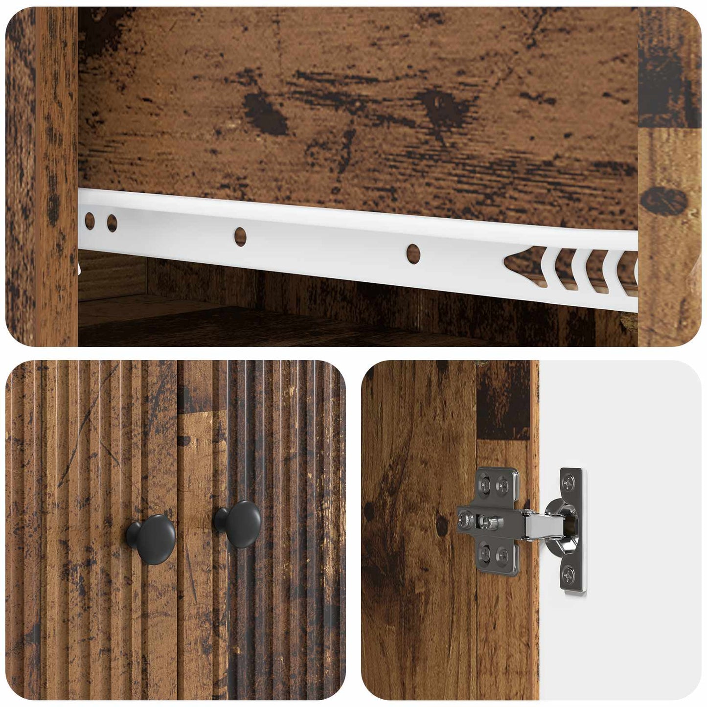 Cabinet Set 2 pcs Old Wood 66 x 34.5 x 95 cm Engineered Wood