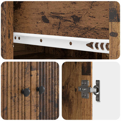 Cabinet Set 2 pcs Old Wood 66 x 34.5 x 95 cm Engineered Wood