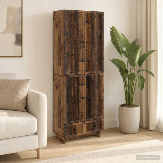 Cabinet Set 2 pcs Old Wood 66 x 34.5 x 95 cm Engineered Wood