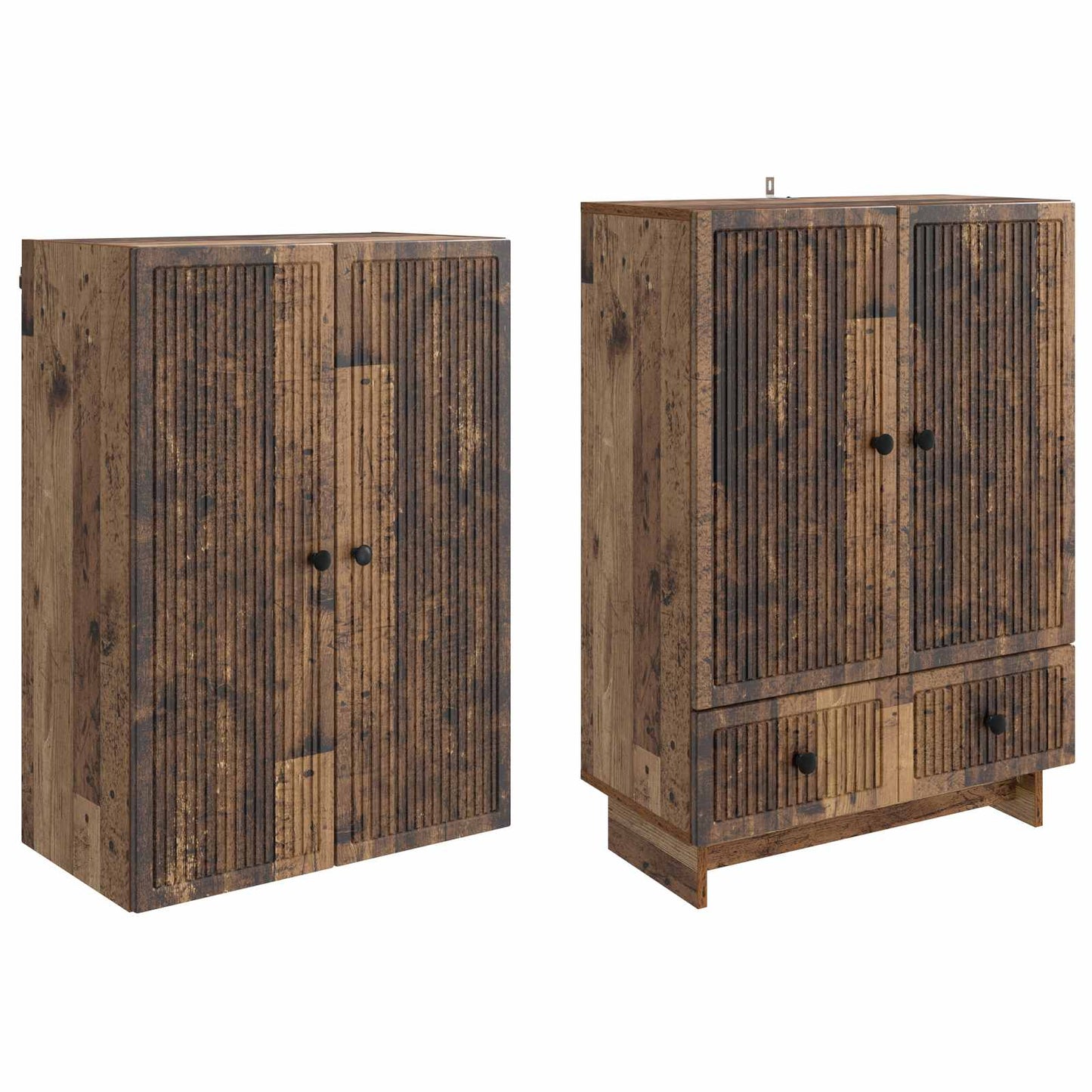 Cabinet Set 2 pcs Old Wood 66 x 34.5 x 95 cm Engineered Wood