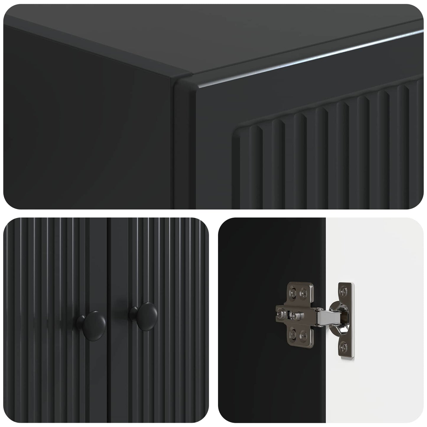 Cabinet Set 2 pcs Black 66 x 34.5 x 90 cm Engineered Wood