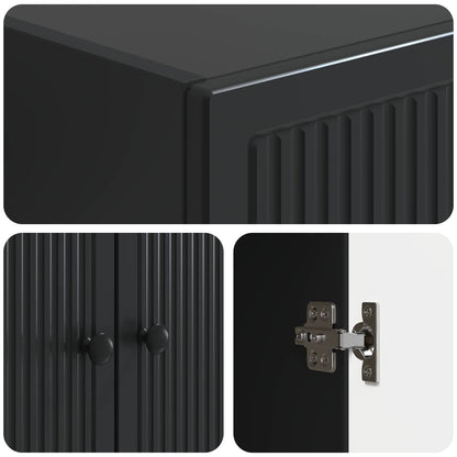 Cabinet Set 2 pcs Black 66 x 34.5 x 90 cm Engineered Wood