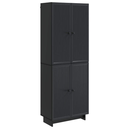 Cabinet Set 2 pcs Black 66 x 34.5 x 90 cm Engineered Wood