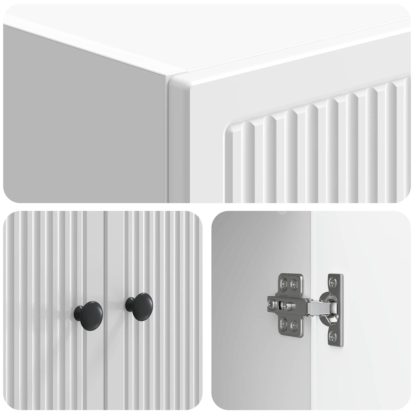 Cabinet Set 2 pcs High Gloss White 66 x 34.5 x 90 cm