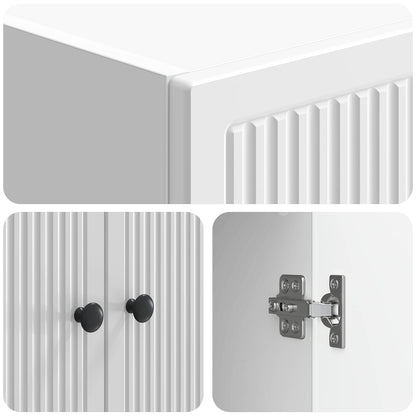Cabinet Set 2 pcs High Gloss White 66 x 34.5 x 90 cm