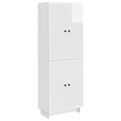 Cabinet Set 2 pcs High Gloss White 66 x 34.5 x 90 cm